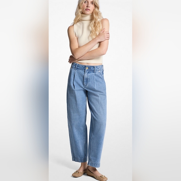 Michael Kors FIRE! NWT! The Denim Barrel Jean in Blue Sky Wash. Sz 12. R2S!! - Picture 1 of 12